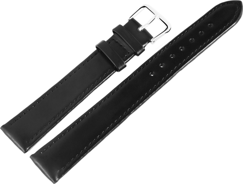 Basic Echtleder Armband in schwarz glatt flach