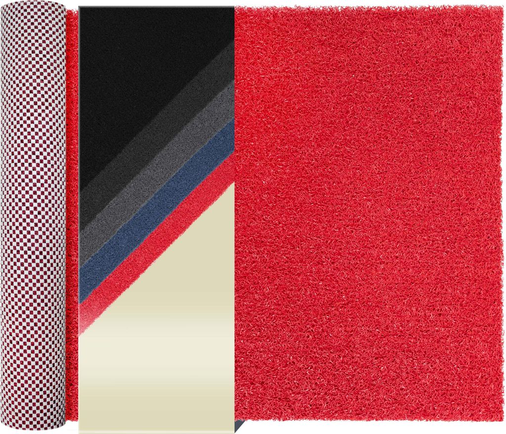 Primaflor Spaghettiläufer LORENZO Rot 1,20m x 2,50m - 5 Farben - Meterware - Rutschsicherer Sauberlauf, UV-Stabiler Schmutzfangläufer, ideal für...