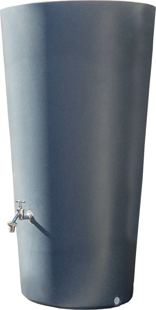 Stocker l'eau de pluie facilement avec le baril RAINBOWL gris de 210L