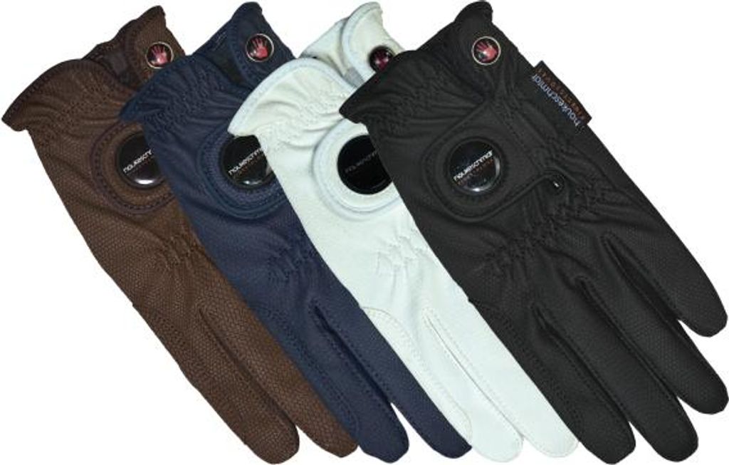 Hauke Schmidt Reithandschuh Modell 'A touch of class' blau marine Kunstleder sehr elastisch griffig haltbar super Tragegefühl maschinenwaschbar, H...