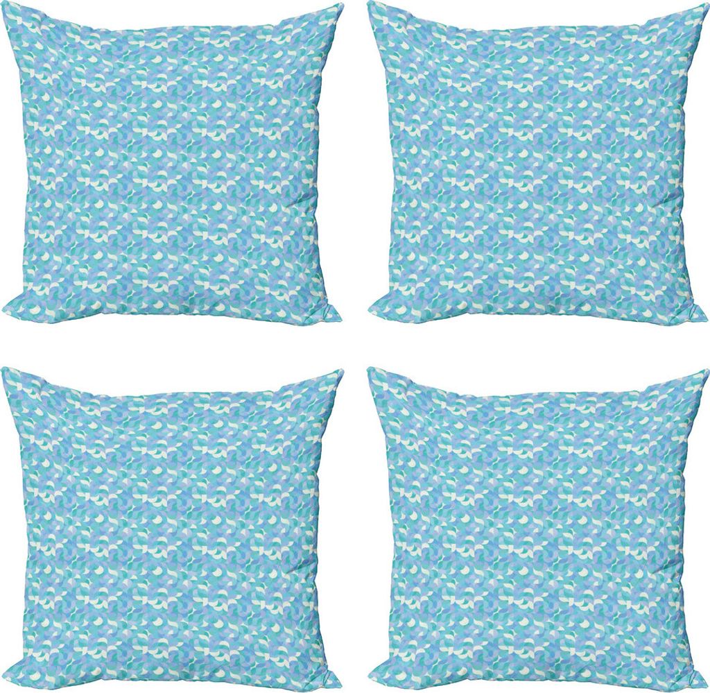 ABAKUHAUS Geometrisch Kissenbezug Set (4 Stück), Modernes Mosaik-Motiv, Moderner Doppelseitiger Digitaldruck, 60 cm x 60 cm, Mehrfarbig