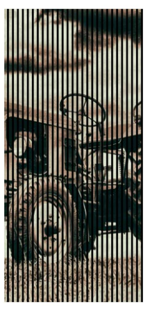 Akustikpaneele mit Digitaldruck Traktor01 19 x 1133 x 2400 mm Traktor Landschaft MDF PET-Fasern Wandpaneele Grau Weiß 2 Einzelplatten