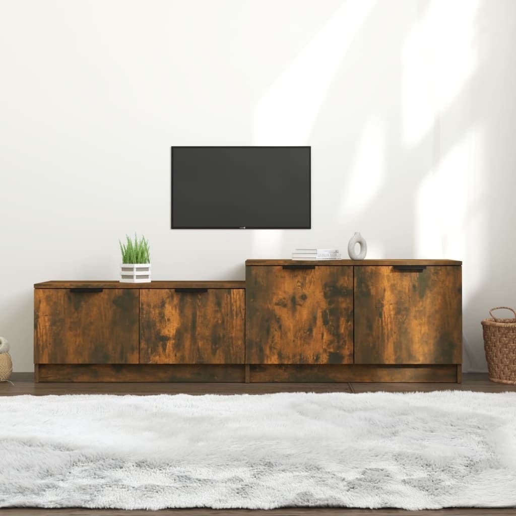 The Living Store TV-Schrank Räuchereiche 158,5x36x45 cm Holzwerkstoff