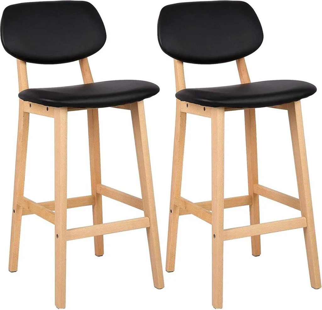 Tabouret de Bar Zizi Contre le Mal de Dos avec Dossier Ergonomique Noir