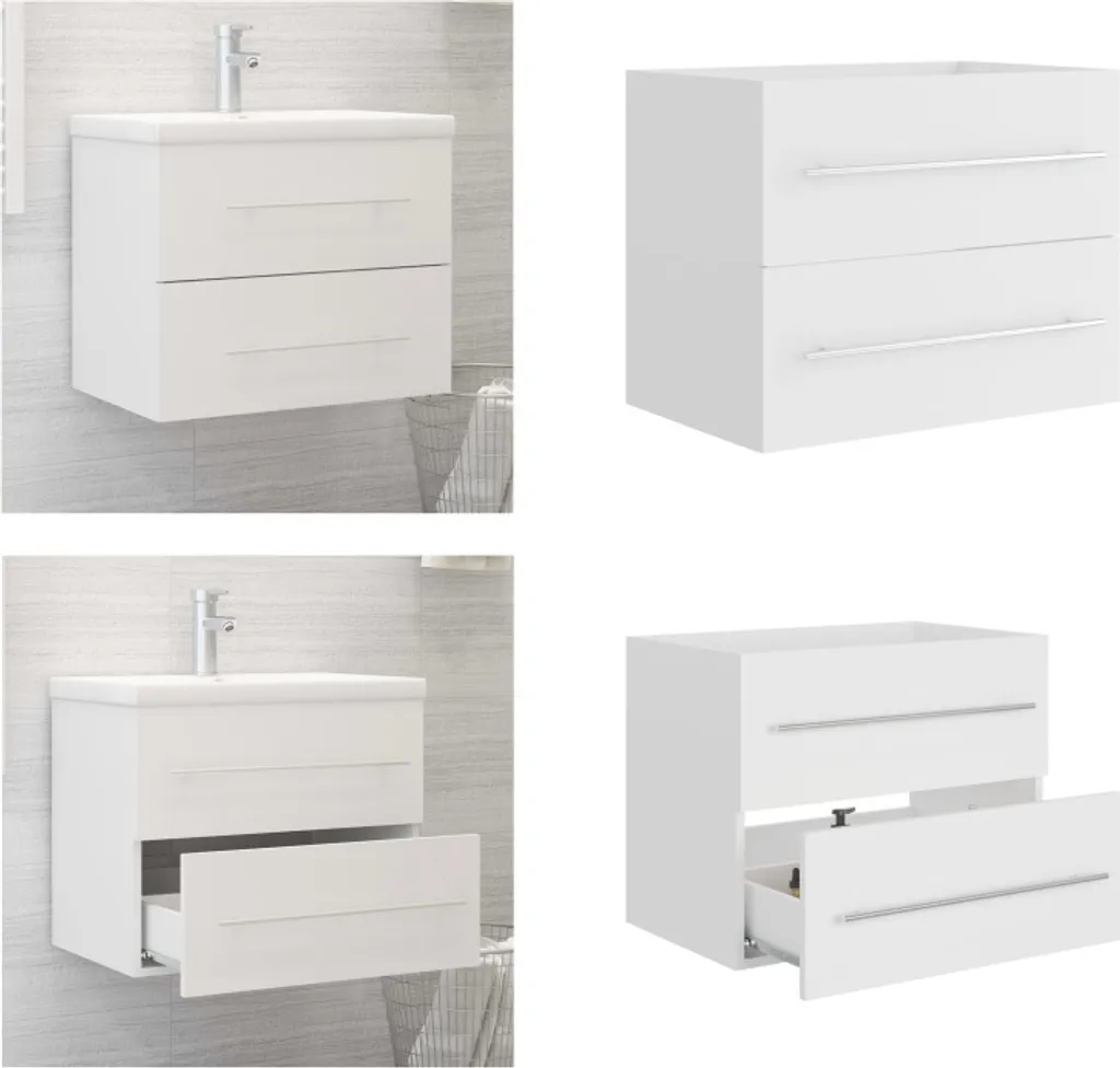 Mobiletto Sottolavabo Bianco 60x38,5x48 cm vidaXL - Design Moderno