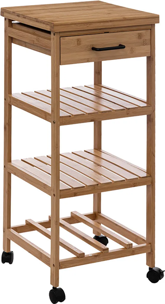 Chariot de Rangement Danae Braun en Bois avec 3 Étages Eazy Living