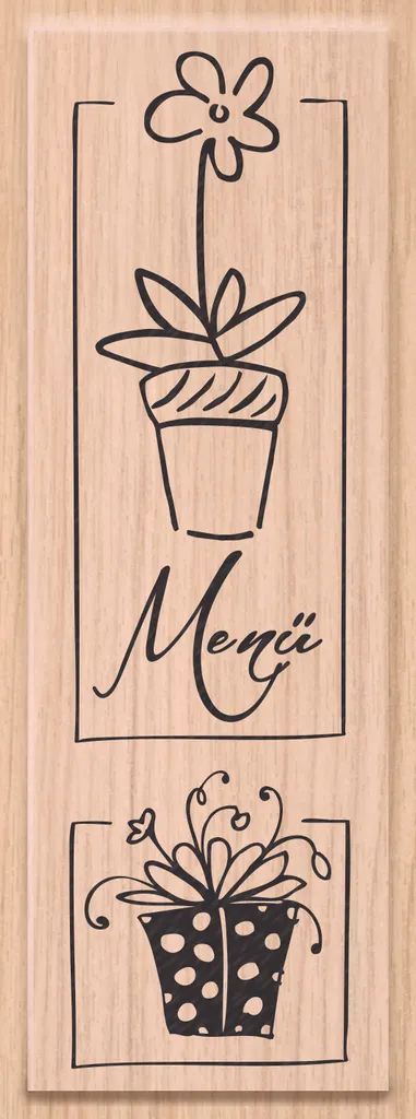 Tampon décoratif fleurs de menu en bois au design floral élégant Heyda