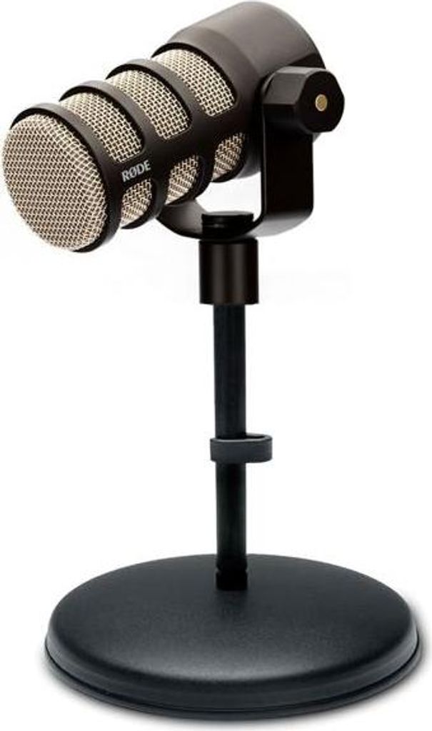Rode Podmic Podcast-Mikrofon Schwarz mit MS032 Tisch-Stativ