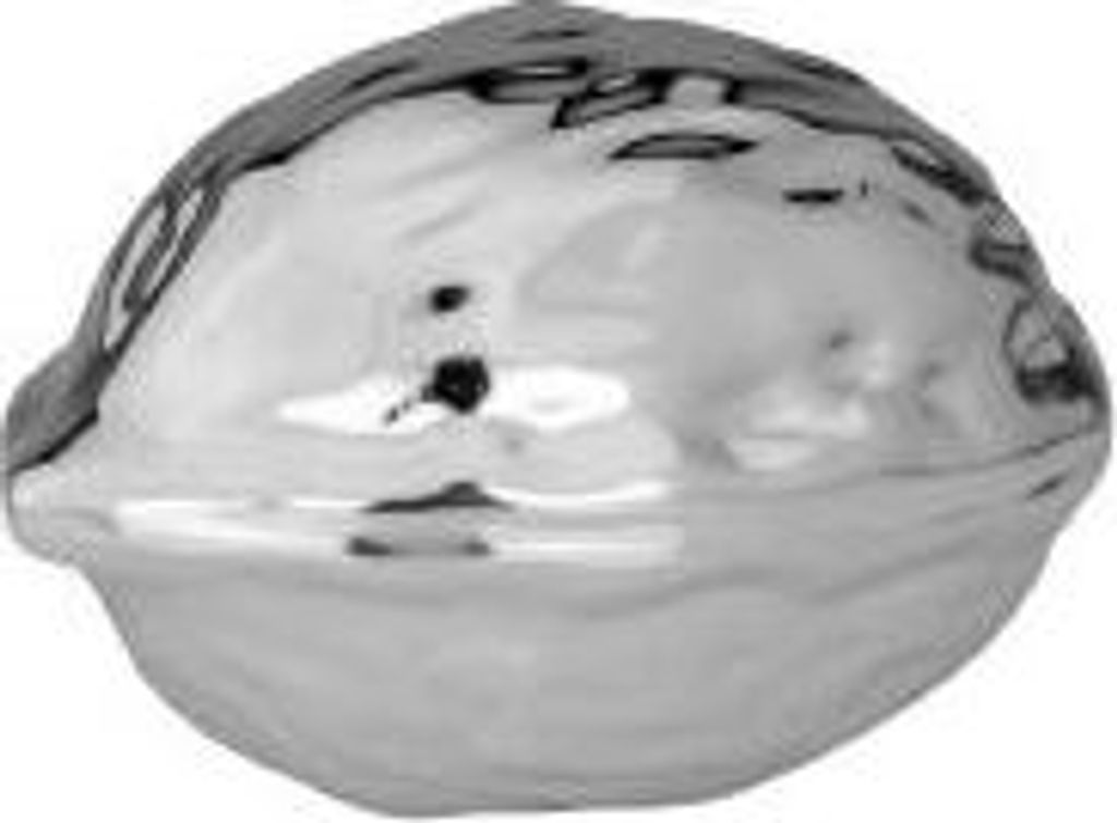 Deko Walnuss, klein, silberglänzend (9 x 6,5 x 5,5 cm)