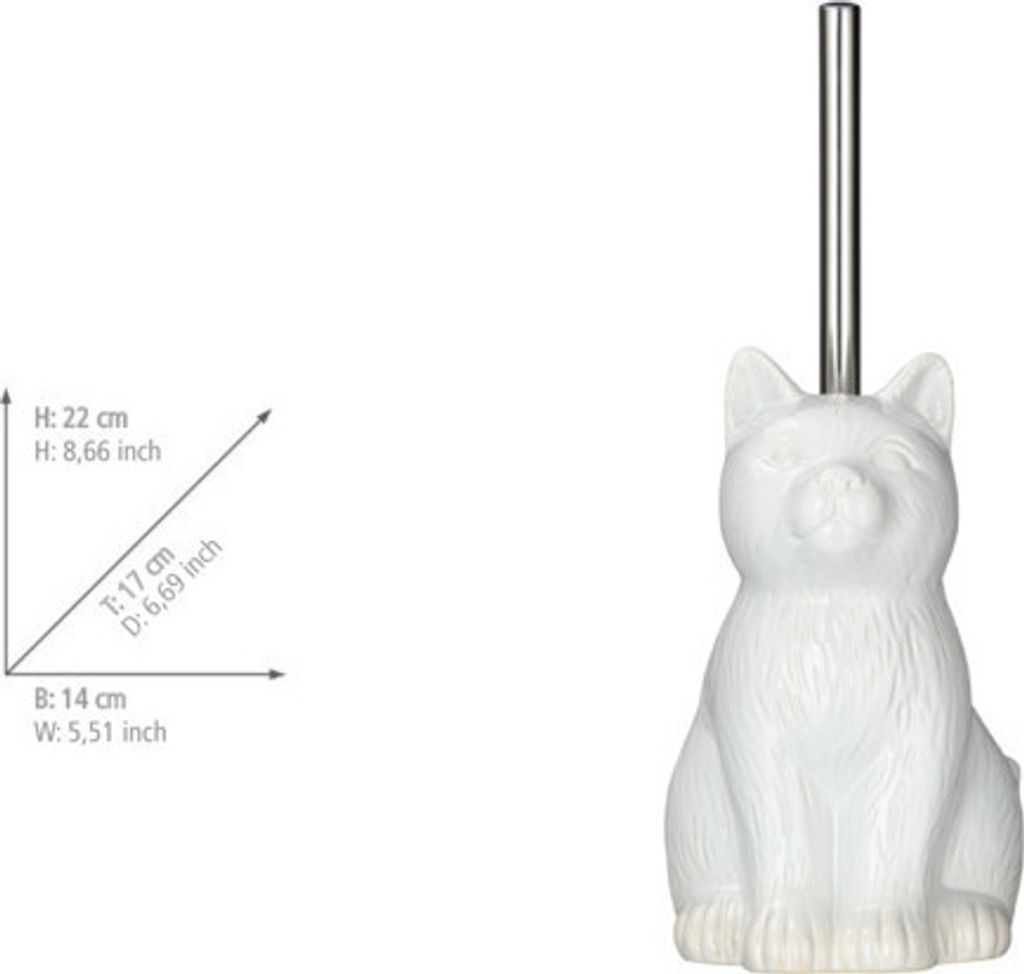 WENKO WC-Garnitur Cat weiß Stein Produktbild 4