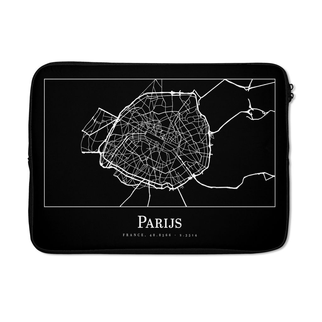 MuchoWow Laptop Hülle 14 ZollParis - Karte - Stadtplan Laptoptasche - Laptoptasche - Stoßsicher - Schutzhaube