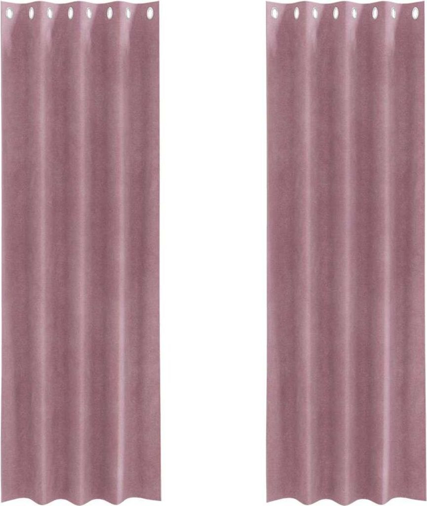 vidaXL Verdunkelungsvorhänge 2 pcs Dunkelrosa 140 x 260 cm Samt