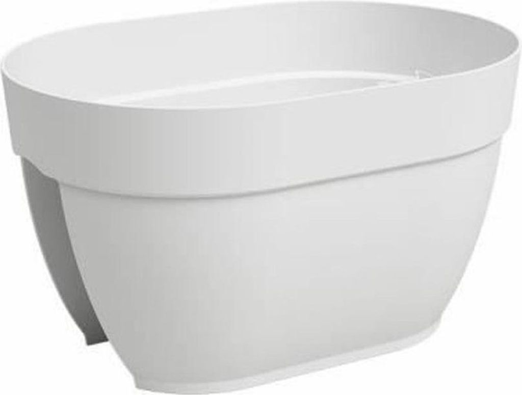 CAPRI CAMPANA 40 m Balkonpflanzkübel – Weiß – 39 x 25,6 x 22,5 cm