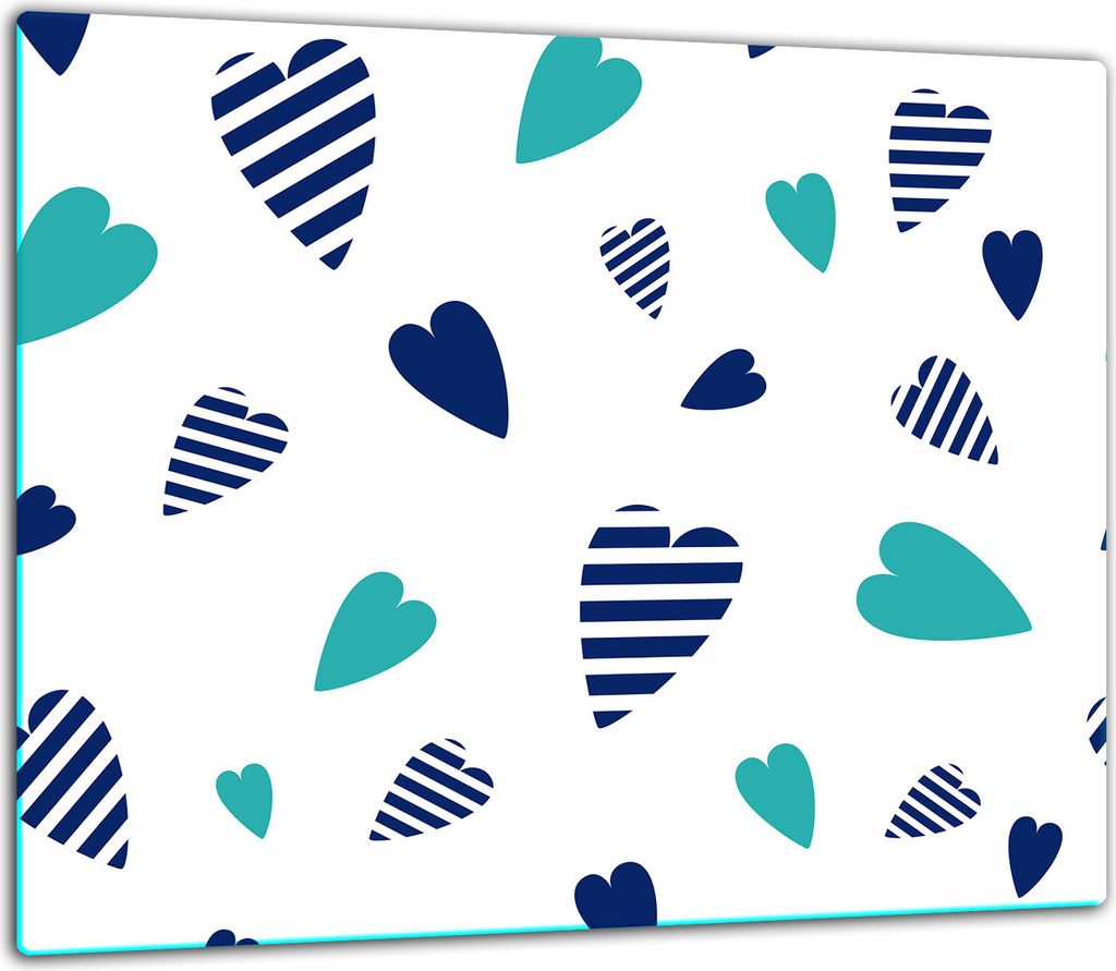 Herdabdeckplatten Glaskeramikkochfeld-Abdeckung Spritzschutz Glas 60x52cm Herz