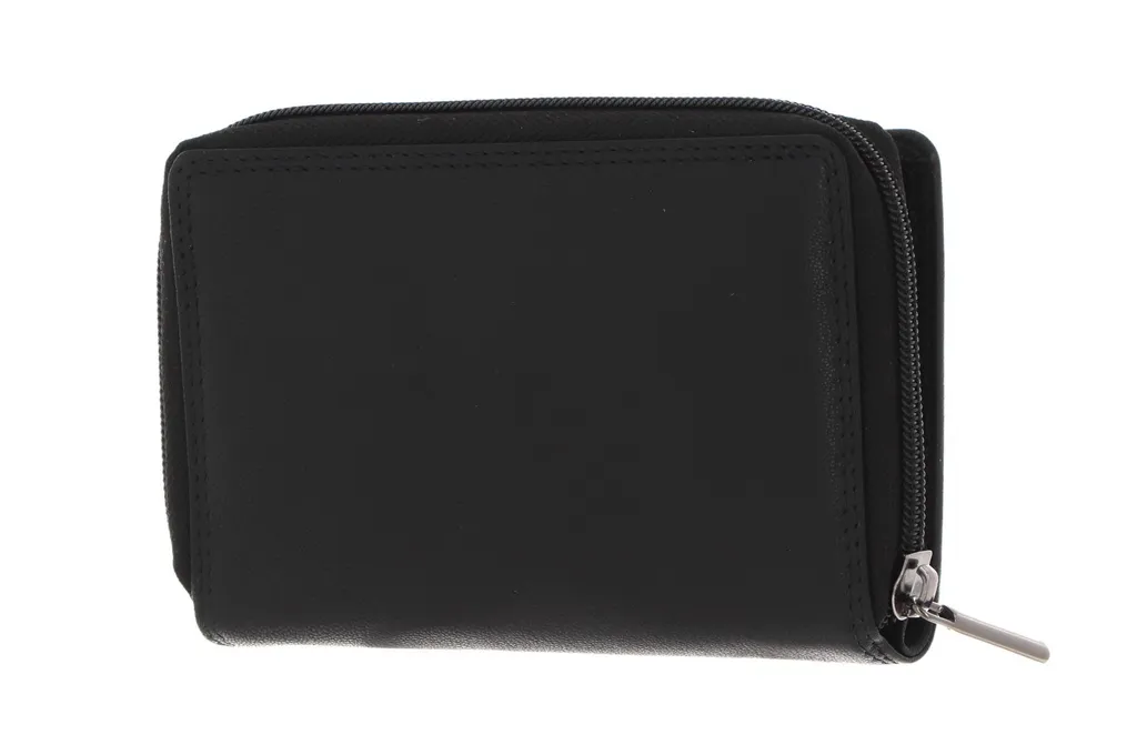 Portafoglio Nero Mano Giulia - Vera Pelle Donna con Zip e 10 Slot - 6