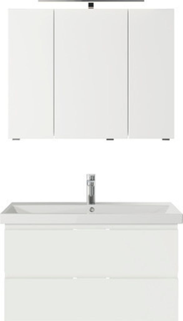 Badmöbelset 3-teilig Pelipal Serie 4035 BxHxT 90 x 200 x 45 cm Frontfarbe weiß mit Waschtisch Keramik weiß und Keramik-W