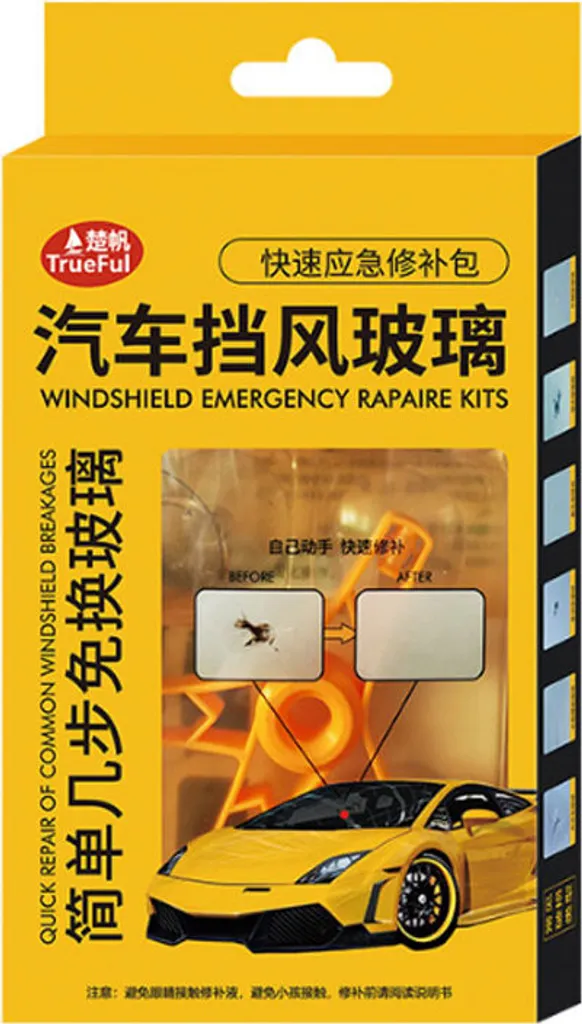 Kit di riparazione del parabrezza Ripara il vetro del finestrino Agente sigillante giallo