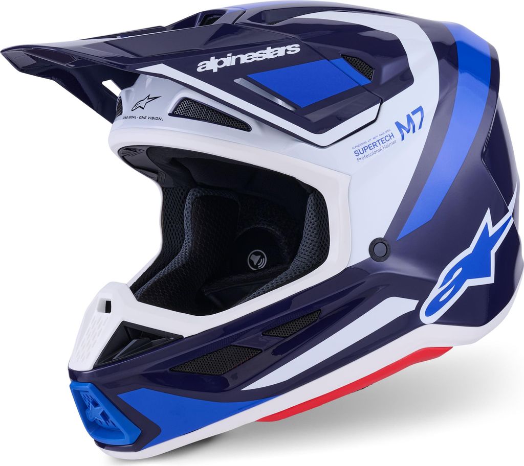 Helm SUPERTECH S-M7 RISE, ALPINESTARS (blau/weiß, Größe M)