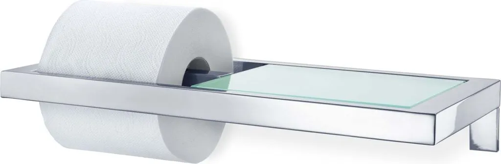 Blomus Menoto 68832 Portarotolo Lucido con Ripiano in Vetro Satinato