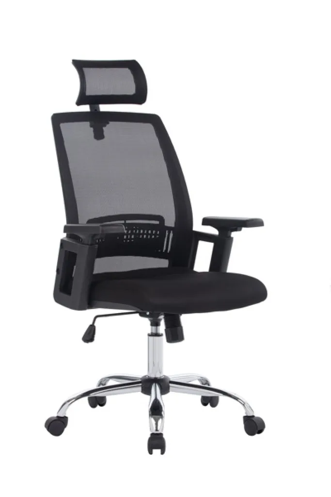 Chaise de bureau Mykonos Noir : siège ergonomique au design épuré