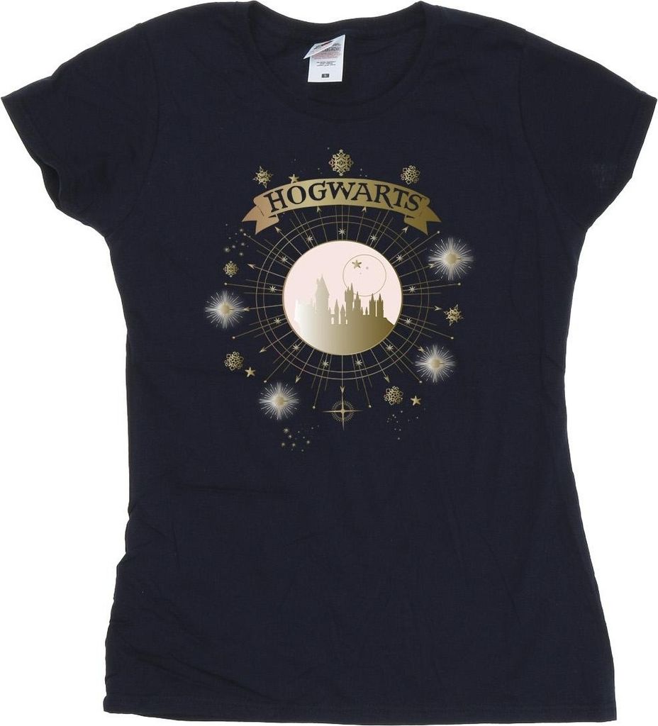Harry Potter - "Hogwarts" T-Shirt für Damen BI24146 (XL) (Marineblau)