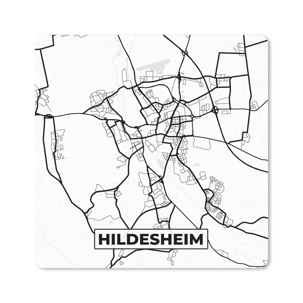 MuchoWow Mauspad Mousepad Hildesheim - Stadtplan - Karte 30x30 cm - Mousepads - Maus Mat - Pad - Mausunterlage - Gaming