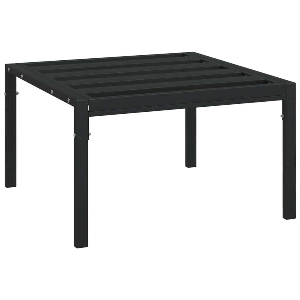 Tavolino da giardino nero 60x60x35 cm in acciaio Immagine del prodotto 