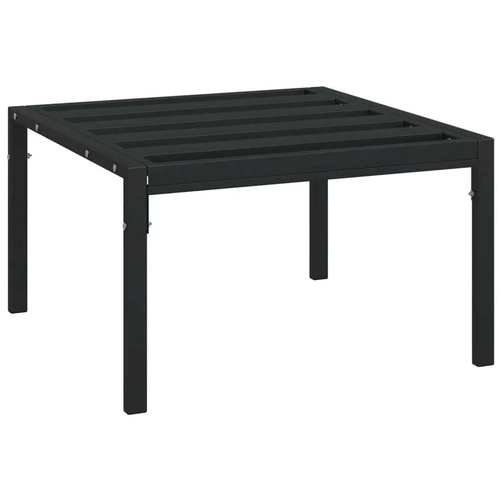 Tavolino Basso Salvaspazio 60x60x35 Acciaio Nero per Balconi e Terrazzi