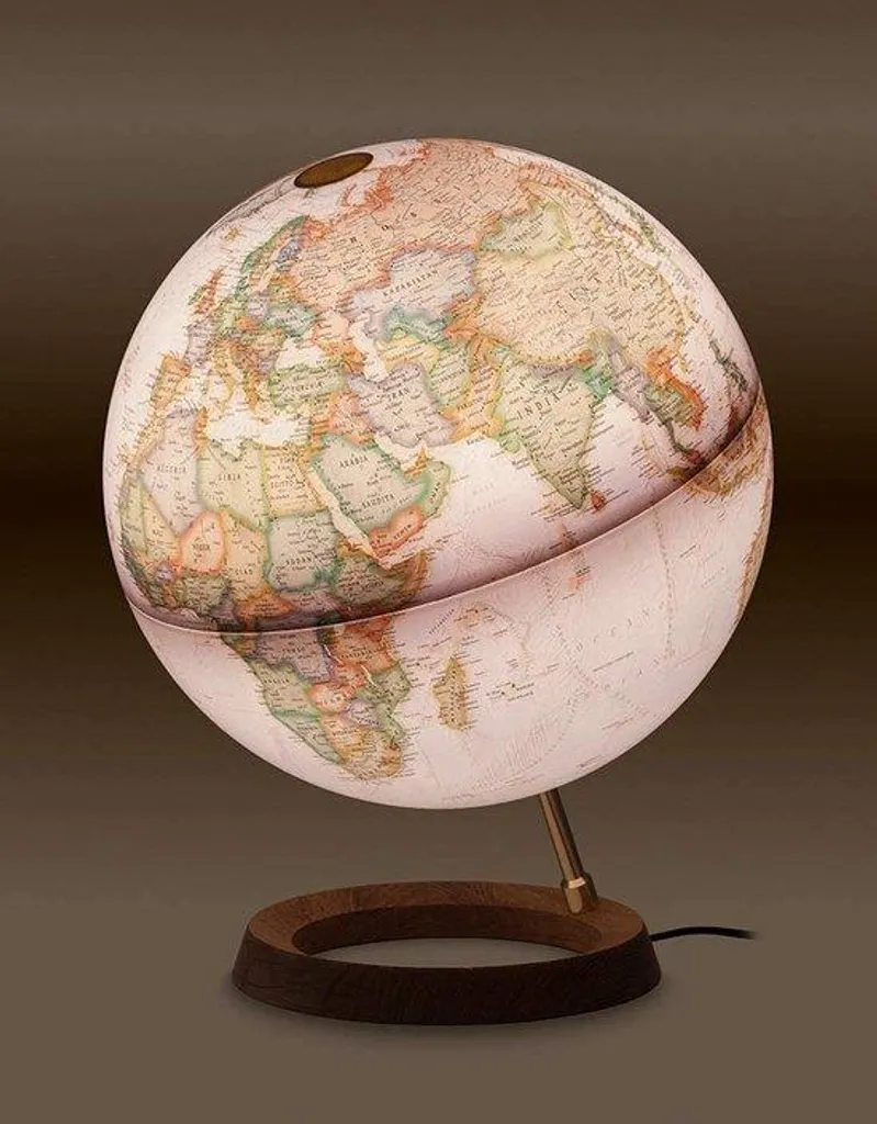 Petit globe mappemonde rétro rotatif finition mate pour étagère design