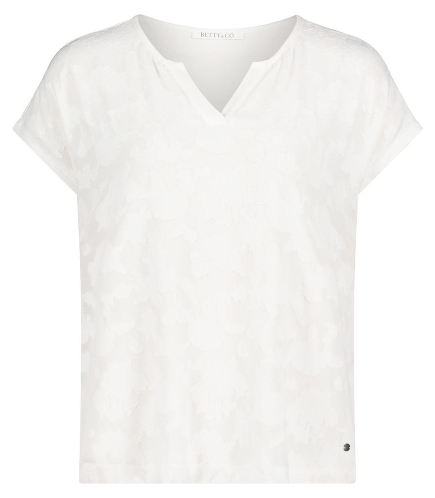 Betty & Co Casual Shirt mit Blumenmuster, V-Ausschnitt, überschnittenen Ärmeln, geradem Schnitt, 60 cm Gesamtlänge