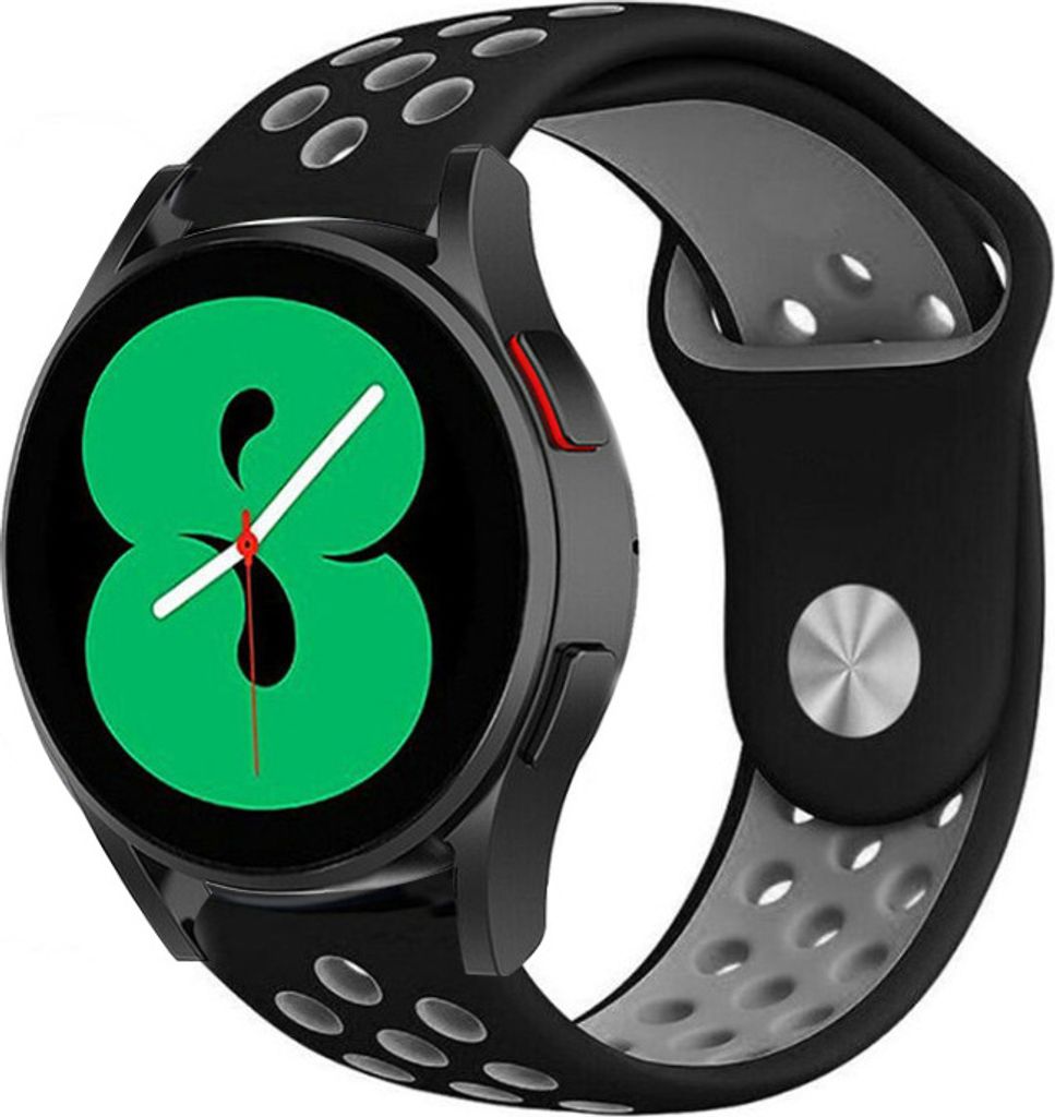 Strap-it Samsung Galaxy Watch 4 - 40mm Sportarmband (Schwarz/Grau)