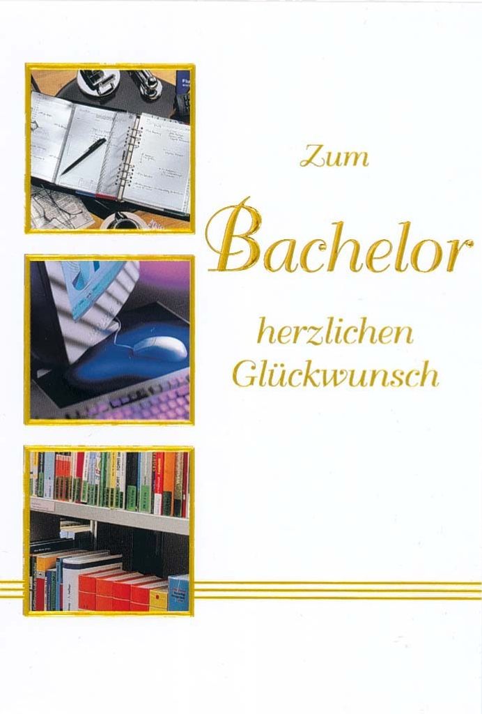 A - Bachelor - - Glückwunschkarte im Format 11,5 x 17 cm mit