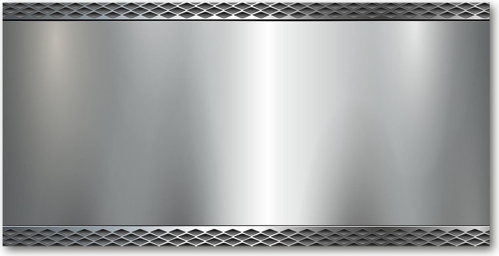 Tulup Glas-Bild - 100x50 -Wandkunst - Wandbild hinter gehärtetem Sicherheitsglas - Kunst: modern & klassisch - Metall-Textur - Silber