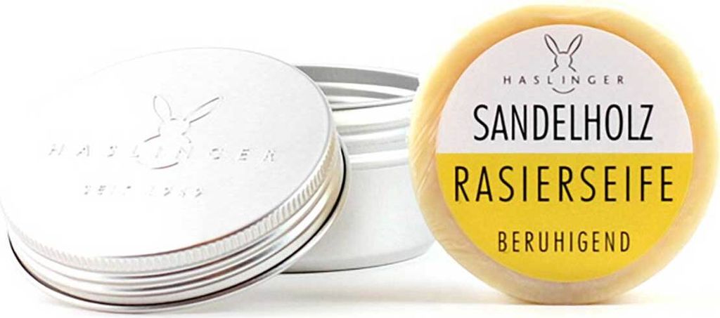 HASLINGER Sandelholz Rasierseife, 60 g in Alu-Dose Hergestellt in Österreich 1814