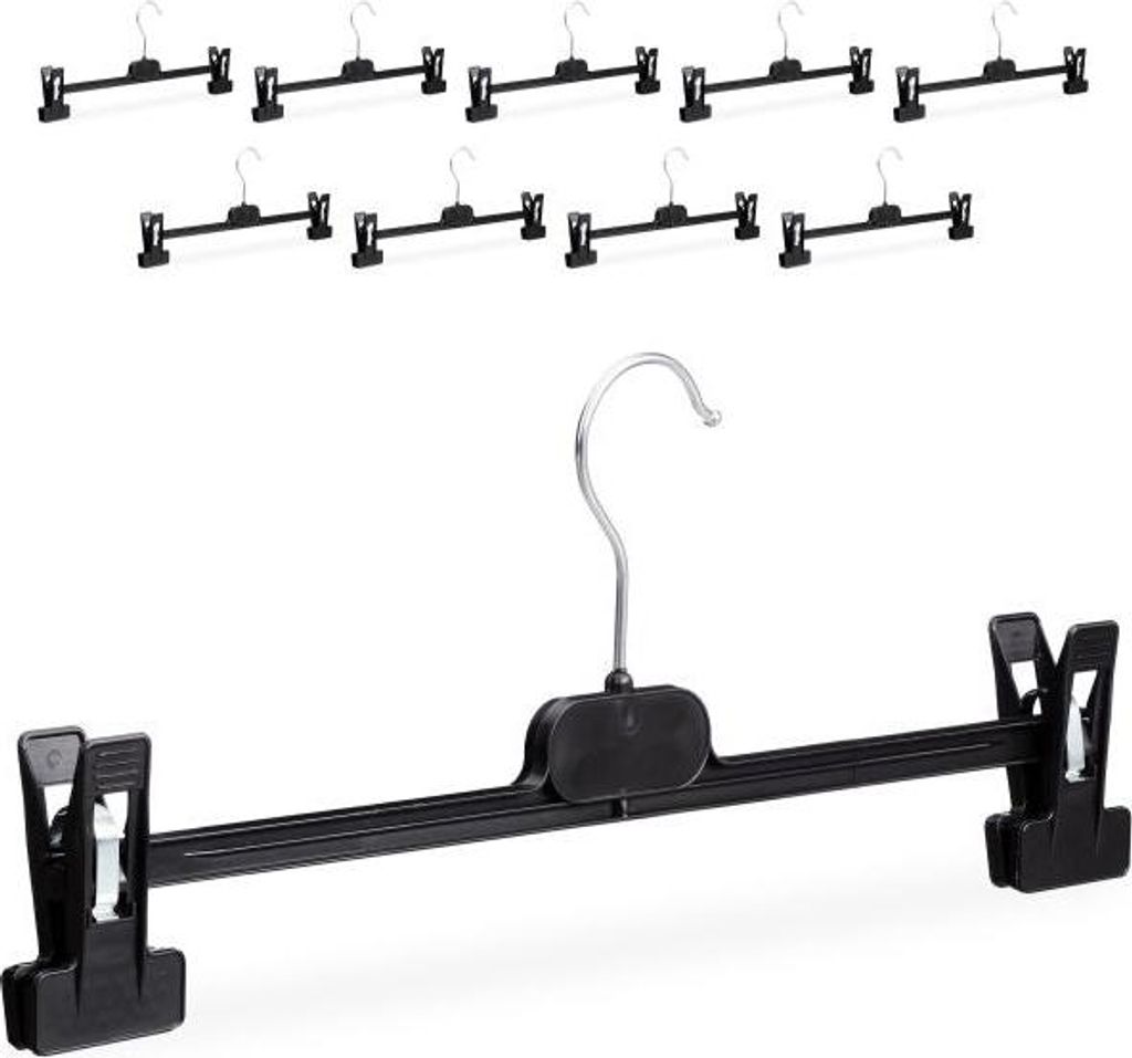 10er Set Hosenhalter aus Kunststoff