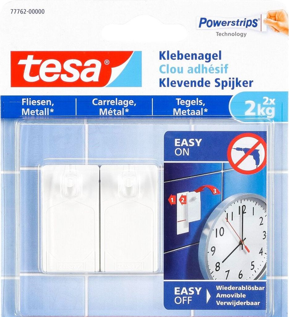 TESA 77762-00000, Weiß, Rechteck, Permanent, 2 kg Produktbild 