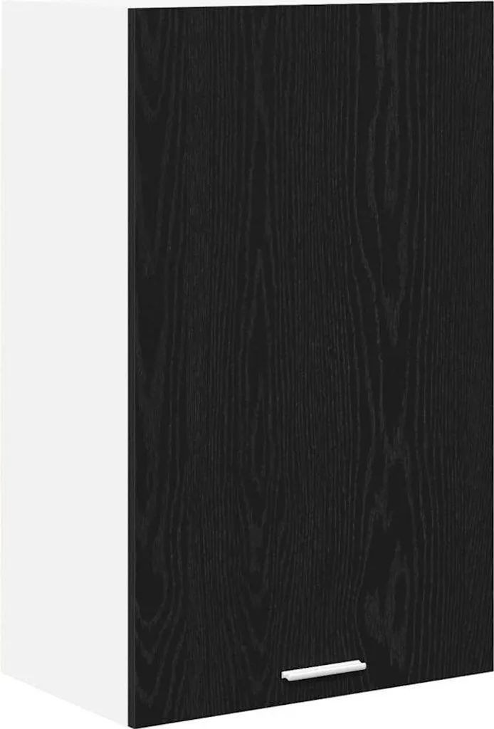 vidaXL Armadio a muro con anta in rovere nero e bianco 50 x 31 x 80 cm