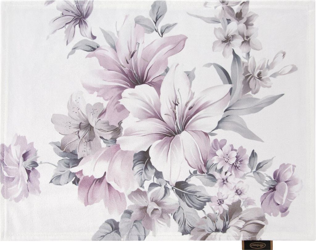 EUROFIRANY | Tischset 4er Set - 30 x 40 cm - puderfarbener Untersetzer - Blumenmotiv