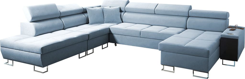 MIRJAN24 Ecksofa Genewa X, Eckcouch mit Schlaffunktion und Bettkasten, UForm Polsterecke (Uttario Velvet 2960, Seite: Links)