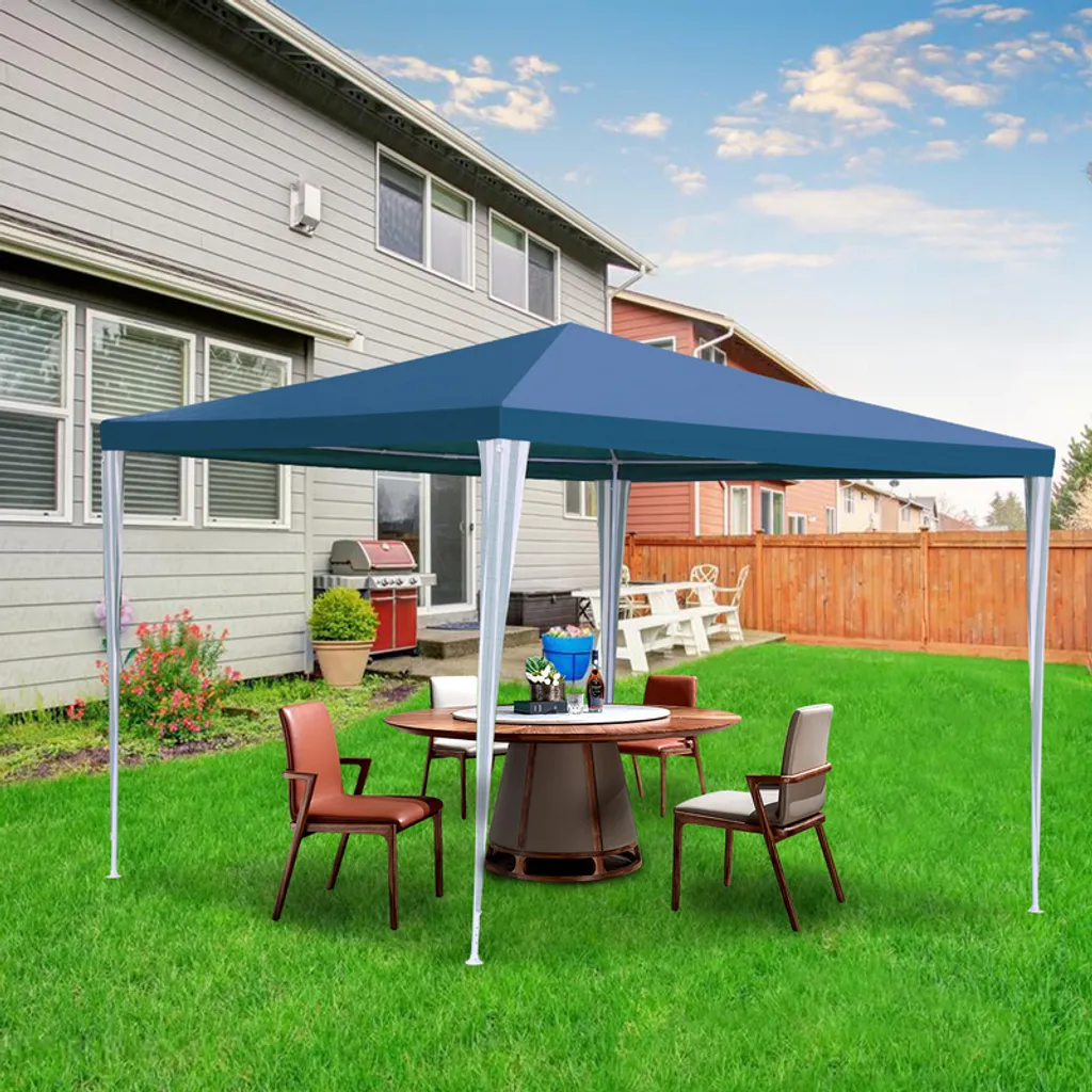 Gazebo Festa Jiubiaz 3x3m - Tendone Blu Impermeabile per Barbecue
