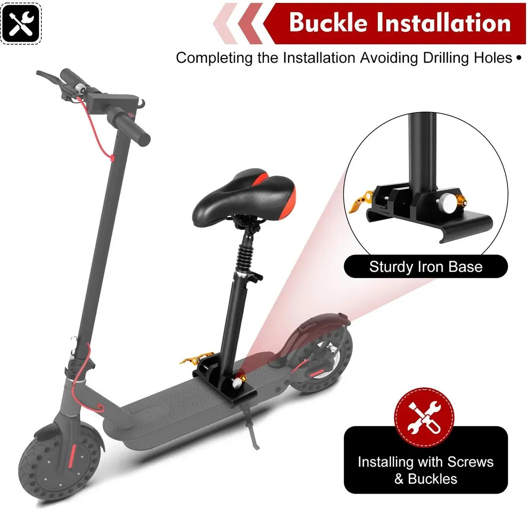 Selle de Trottinette Électrique en Aluminium et Polyuréthane - Kit Complet - 4
