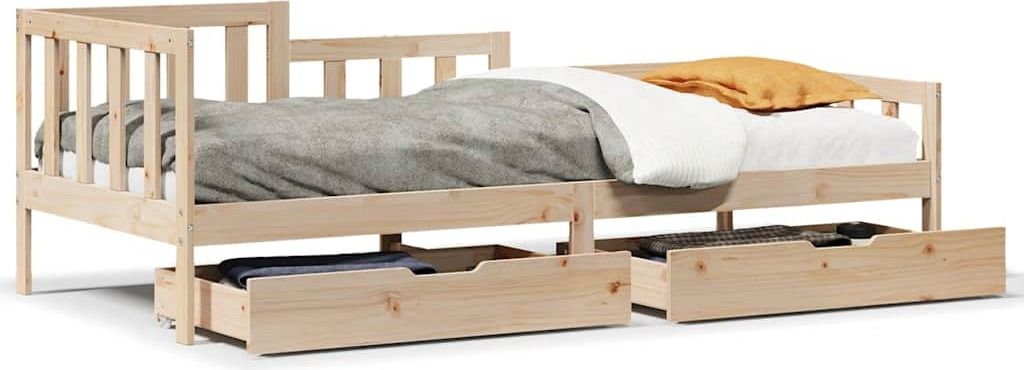 "WINTER SALE" Tagesbett Einzelbett - Gästezimmer - mit Schubladen 90x200 cm Massivholz Kiefer - Polsterbett Klassische Betten NEU5421537