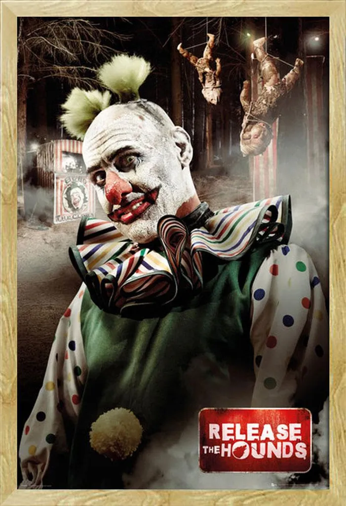 Poster Release the Hounds Clown avec Cadre Shinsuke® Maxi MDF Hêtre
