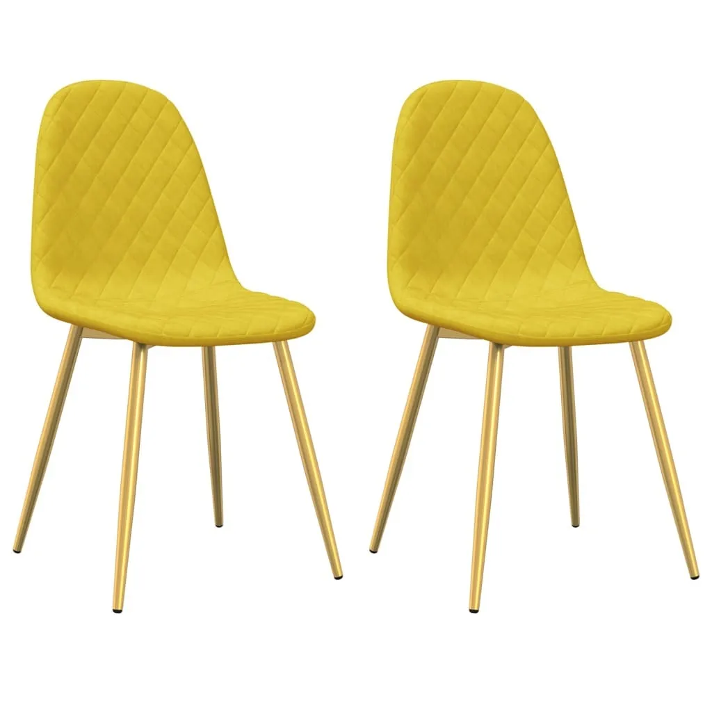 Sedie da Cucina vidaXL in Velluto Giallo | Set da 2 per Famiglia