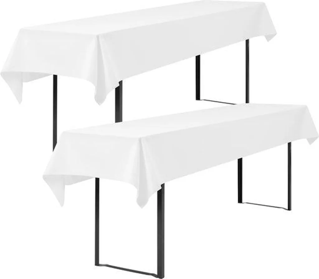 Housse de table universelle 50cm et 70cm blanche rectangulaire 100x250