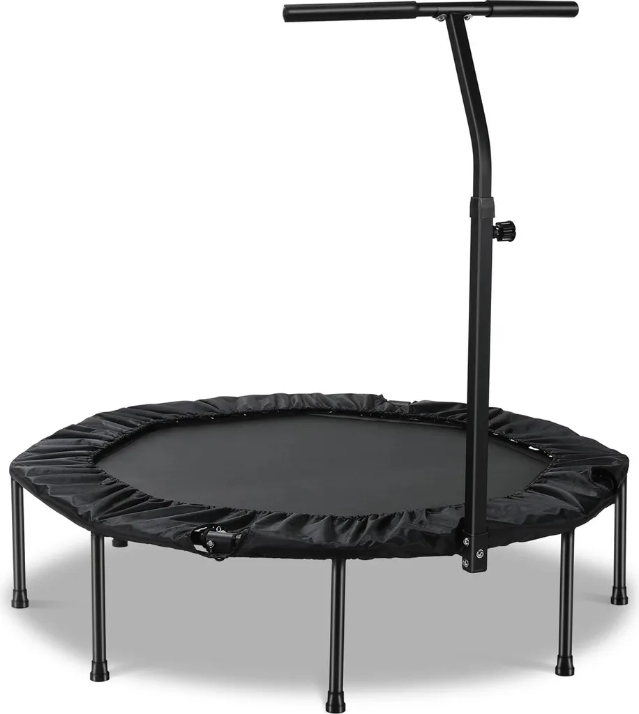 Trampoline de fitness cardio à domicile pliable et poignée de confort