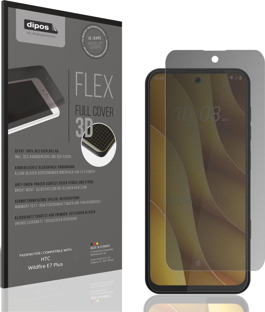 Full Cover Privacy Blickschutzfolie für HTC Wildfire E7 Plus Folie Anti-Shock