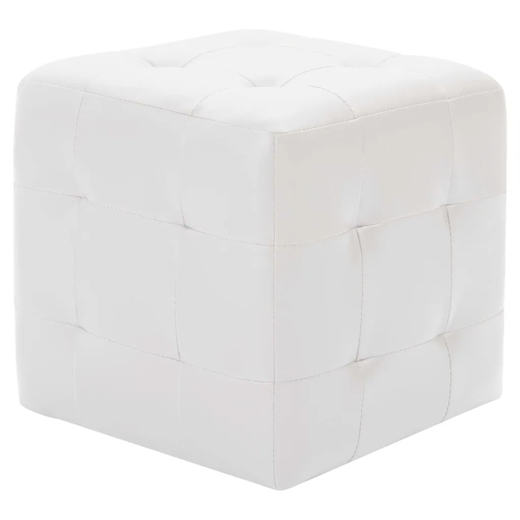 Pouf Repose-Pieds Blanc vidaXL - 2 pcs 30x30x30 cm Idéal Petits Espaces