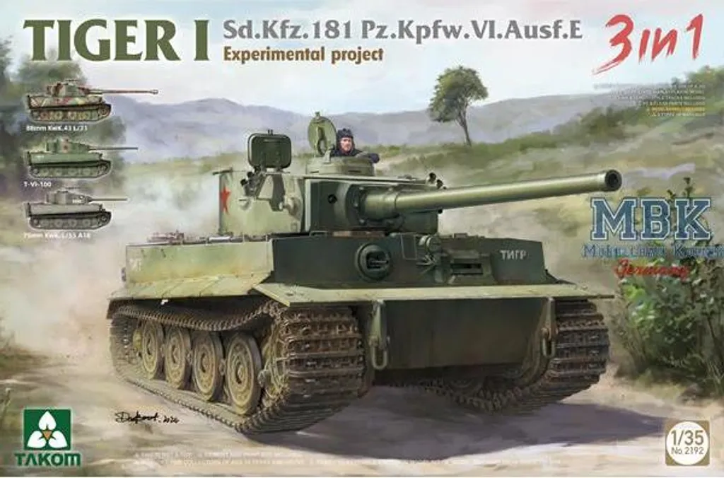 Tiger I Sd.Kfz.181 Ausf.E Maquette Expérimentale Takom 2192 avec Détails