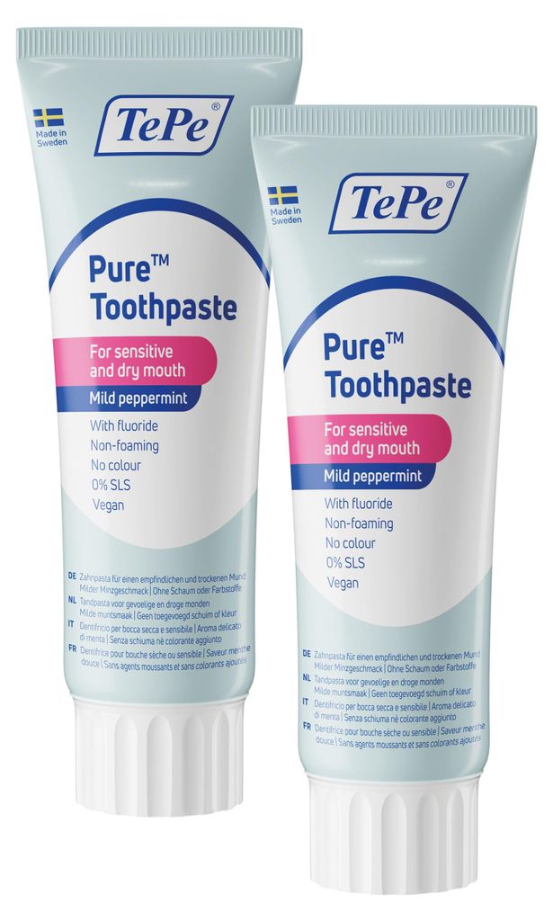 2er-Set TePe Zahnpasta Pure, Milde Minze Produktbild 